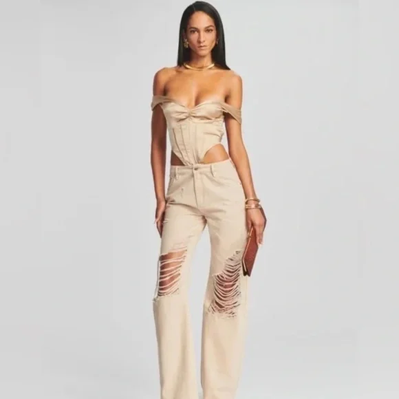 Retrofete Rozik Silk Corset Bodysuit